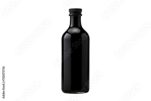 Fashionable Black Bottle Artwork Isolated on Transparent Background