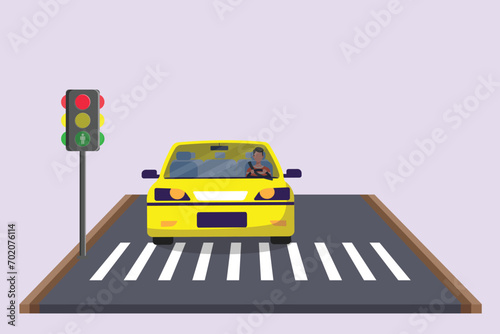 Safety and transport concept. Colored flat vector illustration isolated.