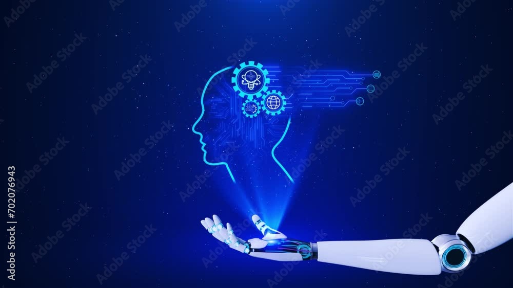 Futuristic Cyber 3d Robot Hand Ai Artificial Intelligence Robot Process Futuristic Cyber 3d Robot Hand Ai Artificial Intelligence Robot Process