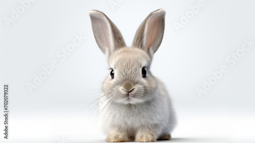 the natural beauty of an isolated rabbit, its gentle nature and adorable features creating a captivating visual against a clean white surface.