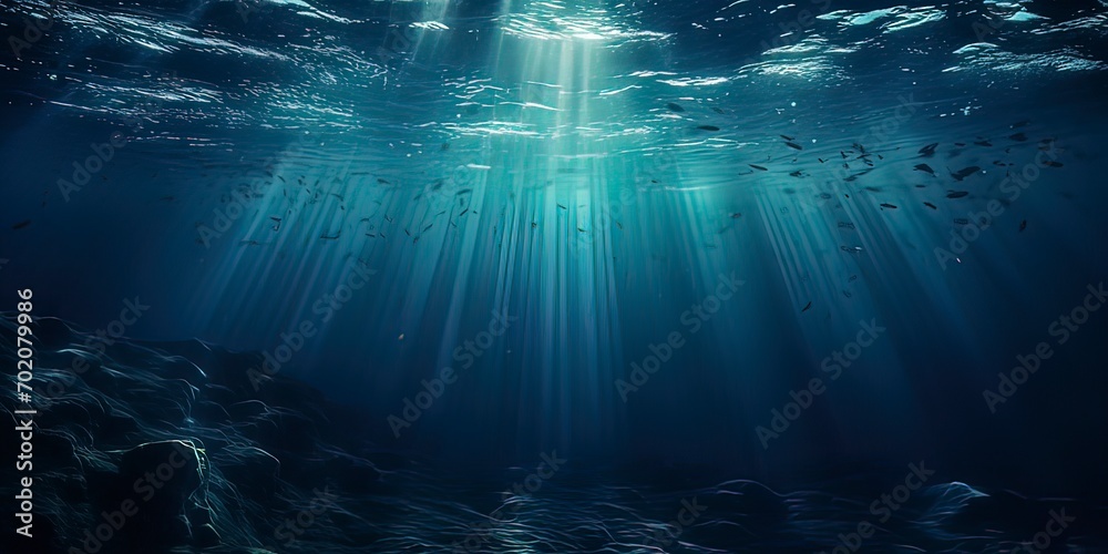 Dark blue ocean surface seen from underwater Dark blue ocean surface seen from underwater
