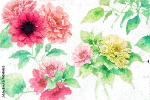Elegant and beautiful oil painting flower illustration