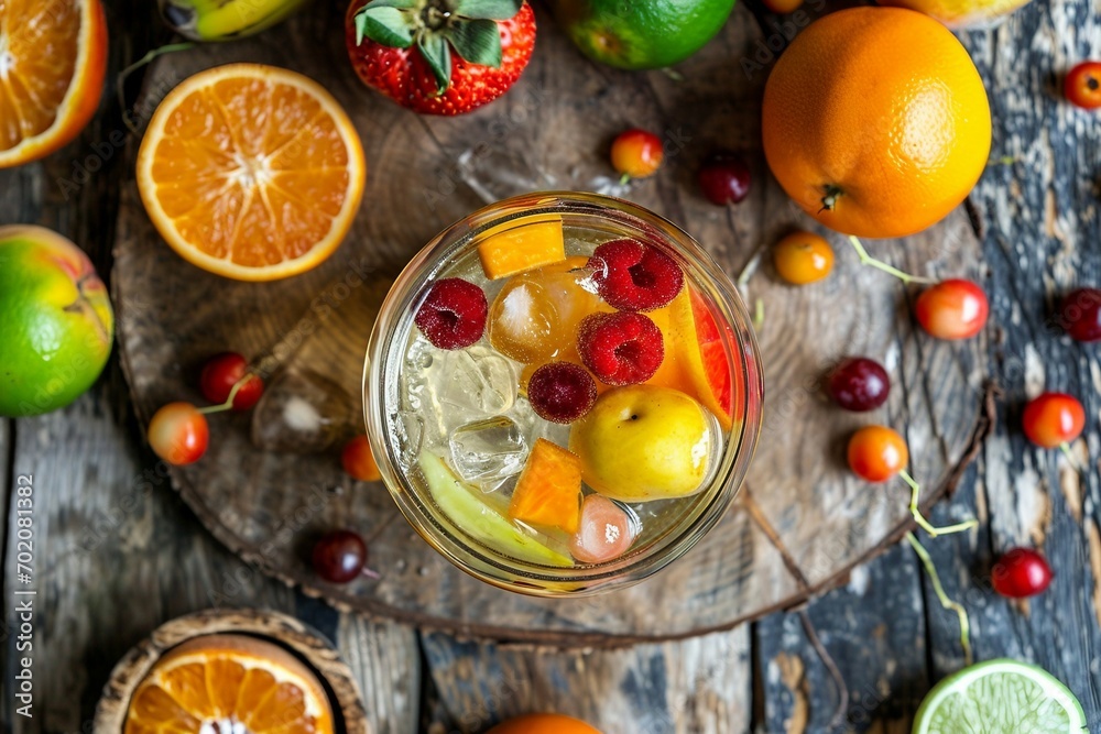 a glass of fruit juice a glass of fruit juice