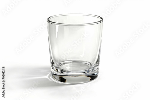 a clear glass with a white background