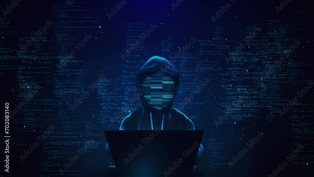 Abstract Warning detected System Hacking Attack. Online Security Safety malware program hackers coding virus ransomware computers. 4K 3D Cyber attack, system breaking malware concept. Hacked Error