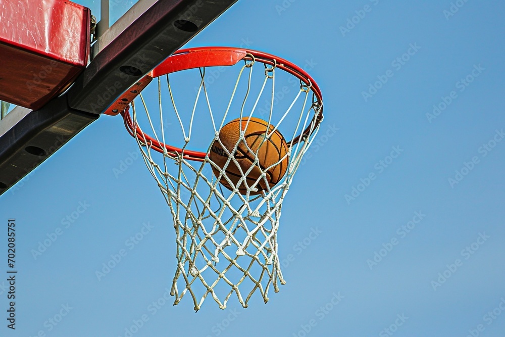a basketball going into a net