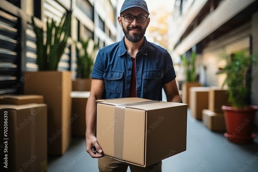 a man holding a box a man holding a box