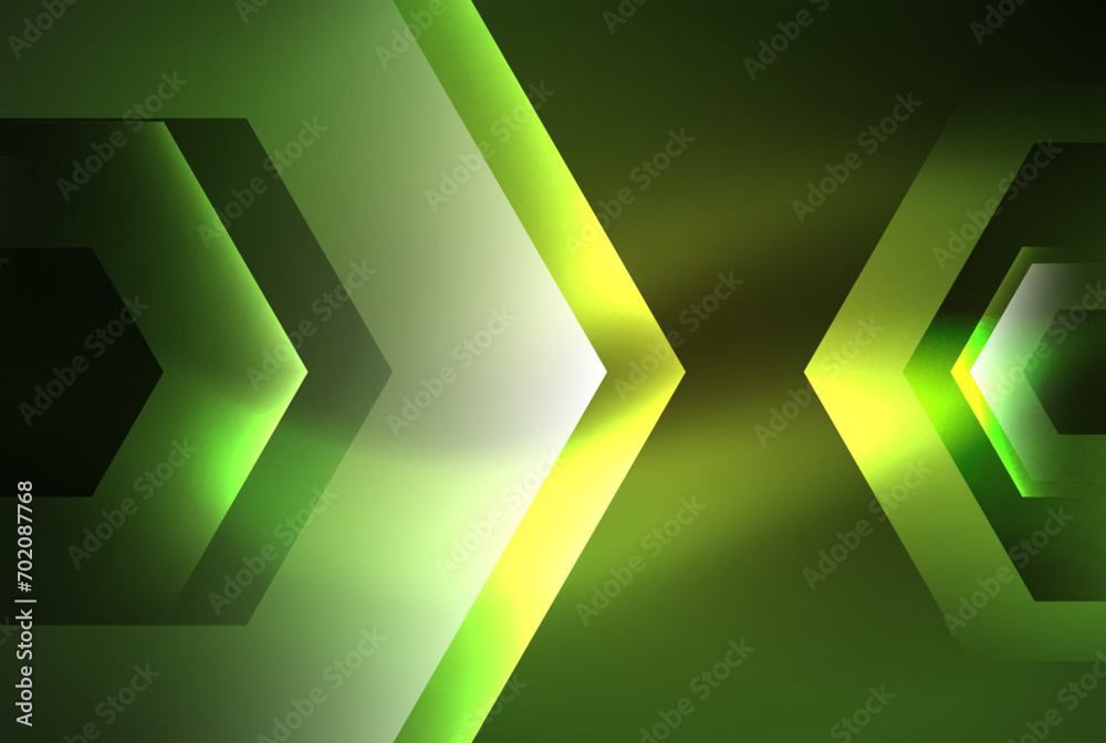 Arrow hexagon neon light glowing shapes background. Vector illustration For Wallpaper, Banner, Background, Card, Book Illustration, landing page Arrow hexagon neon light glowing shapes background. Vector illustration For Wallpaper, Banner, Background, Card, Book Illustration, landing page