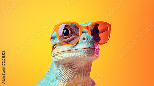 Creative animal concept. Lizard reptile
