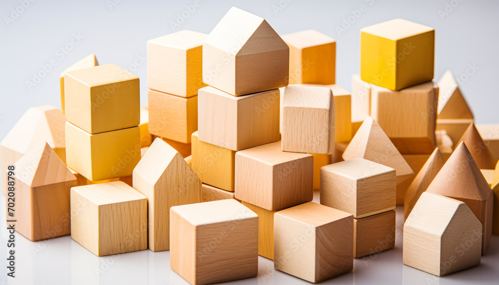 Simple Wood Building Blocks For School Background wooden Cubes