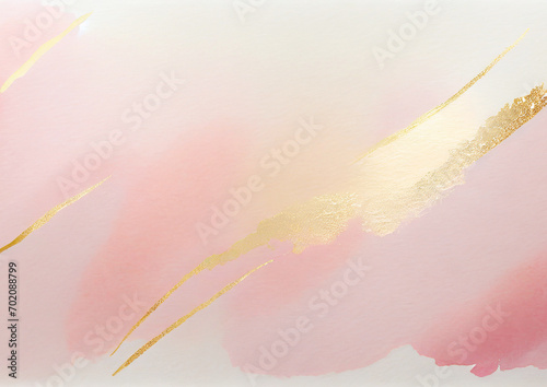 水彩のピンクとゴールドの背景テクスチャー	

