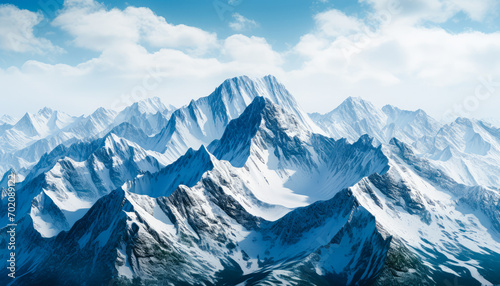 Majestic Snowcapped Mountain Peak in Winter Landscape © Graphic Dude