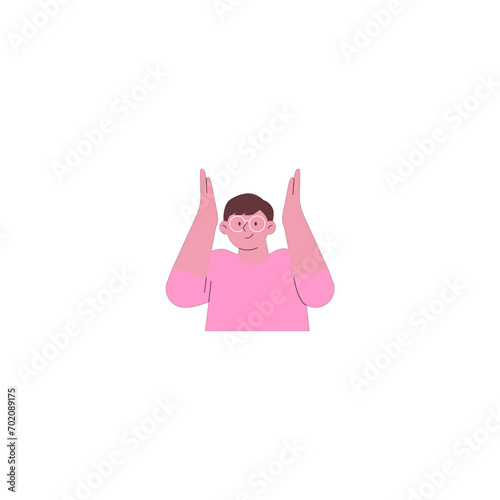 business pose in pink clothes business