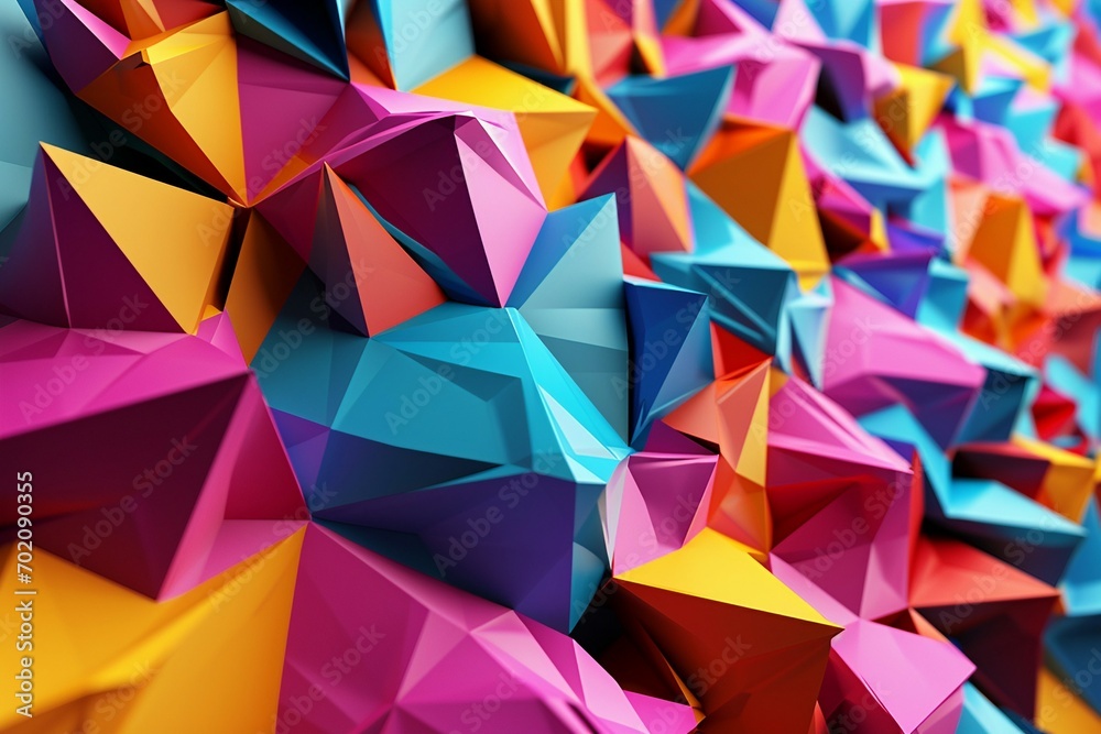 a group of colorful polygons