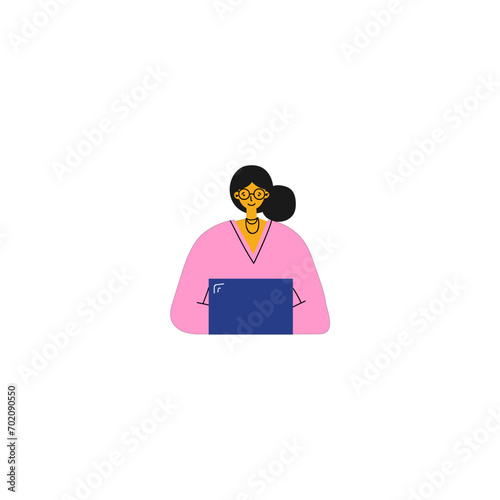 business pose in pink clothes business