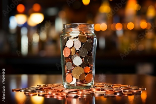 a jar full of coins