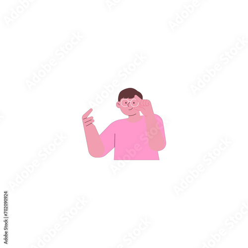business pose in pink clothes business