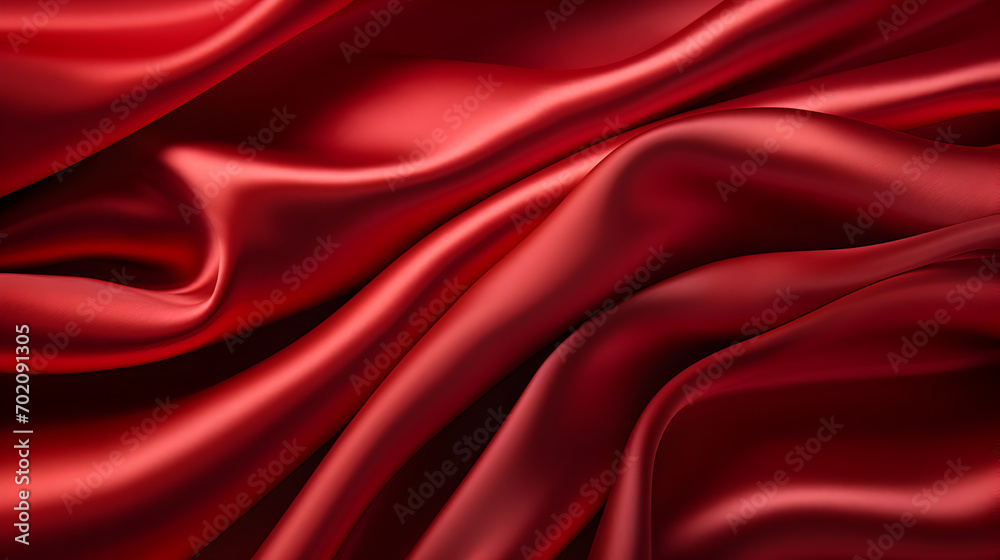 Fototapeta premium red silk fabric satin cloth background texture