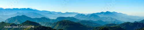 Aerial panoramic view of mountain range Alishan,Taiwan.