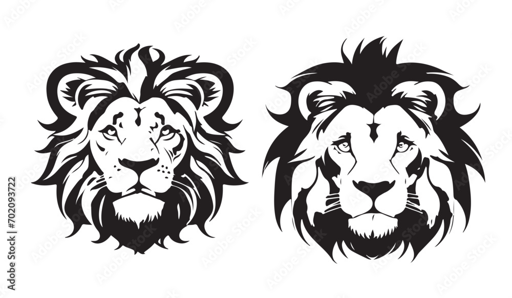 Lion Head Logo Vector Template Illustration set, collection 
