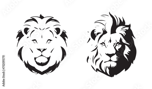 Lion Head Logo Vector Template Illustration set, collection 