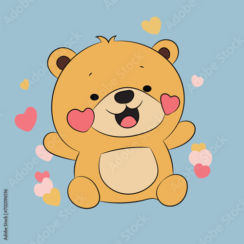 cartoon happy and funny teddy bear