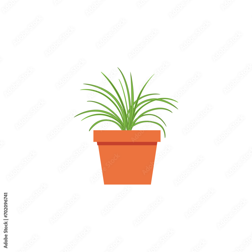Fototapeta premium set of plants with brown pots plant