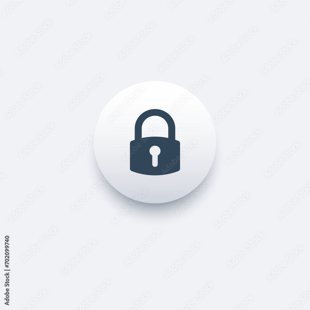 Padlock icon, security sign, lock with keyhole. Stock vector illustration isolated on white background. Padlock icon, security sign, lock with keyhole. Stock vector illustration isolated on white background.