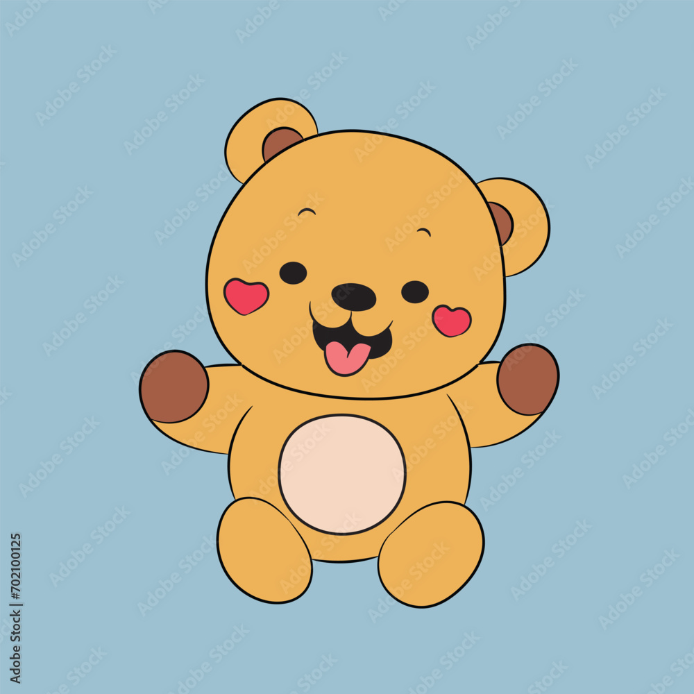 cartoon happy and funny teddy bear illustration cartoon happy and funny teddy bear illustration