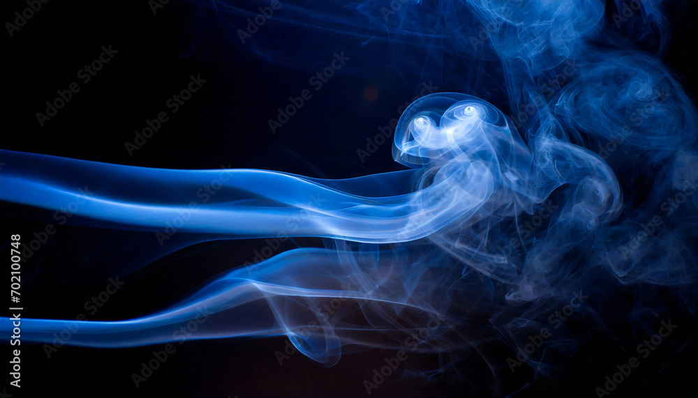 Blue smoke on black background Blue smoke on black background