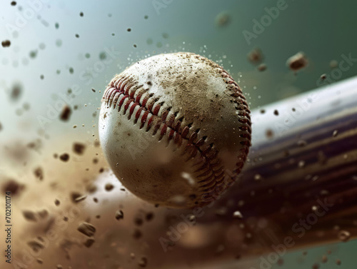 A moment of ball impact during a baseball game, capturing the action of the game.