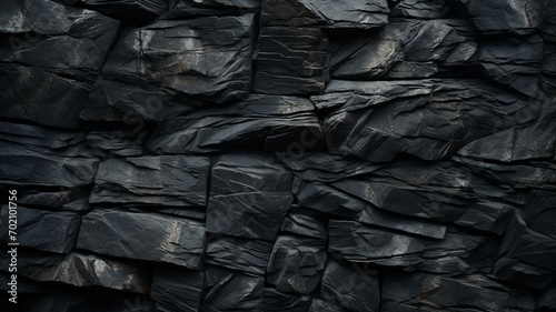 Dark Gray Charcoal Rocky Stone Wall Background