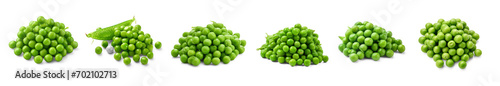 Collection of Green peas isolated on transparent png
