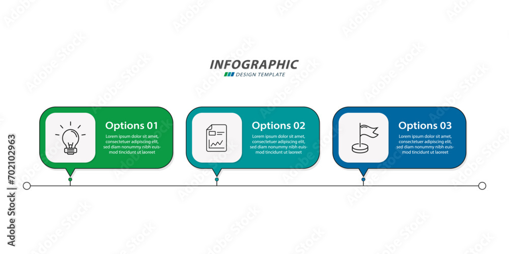 Timeline Creator infographic template. 3 Step timeline journey, calendar Flat simple infographics design template. presentation graph. Business concept with 3 options, vector illustration.	 - obrazy, fototapety, plakaty 