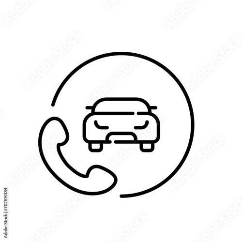 Rental car roadside assistance call centre. Pixel perfect, editable stroke icon
