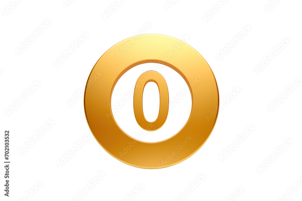 Gold number. 3D rendering isolated on transparent background,png file Gold number. 3D rendering isolated on transparent background,png file