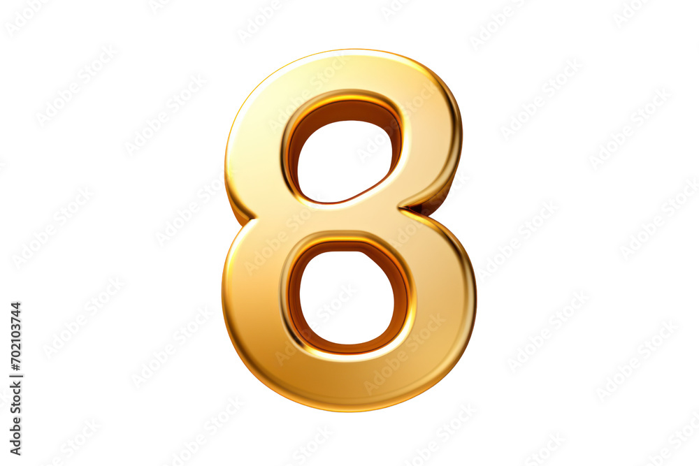 Golden number, auspicious number isolated on transparent background,png file Golden number, auspicious number isolated on transparent background,png file