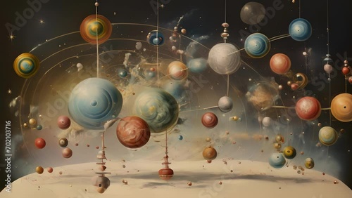 An illustration depicting the various forces at play in theories of antigravity, such as electromagnetism and gravity waves.