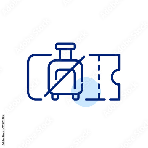 Low cost airline ticket without luggage. Pixel perfect, editable stroke icon
