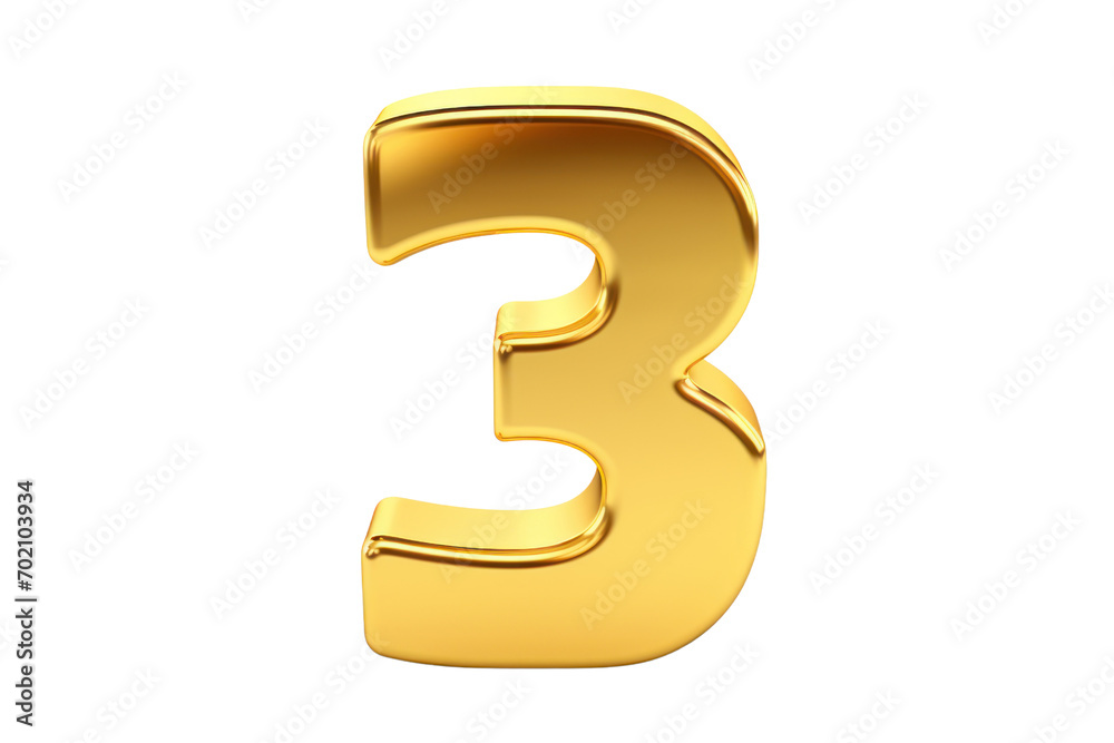 Gold number. 3D rendering isolated on transparent background,png file Gold number. 3D rendering isolated on transparent background,png file