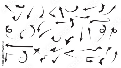 Arrow vector doodle. Hand drawn sketch arrows design for business plan and education.