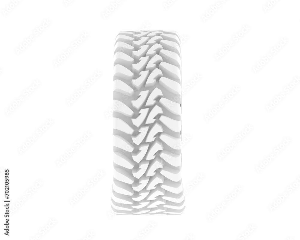 Offroad tire isolated on background. 3d rendering - illustration Offroad tire isolated on background. 3d rendering - illustration
