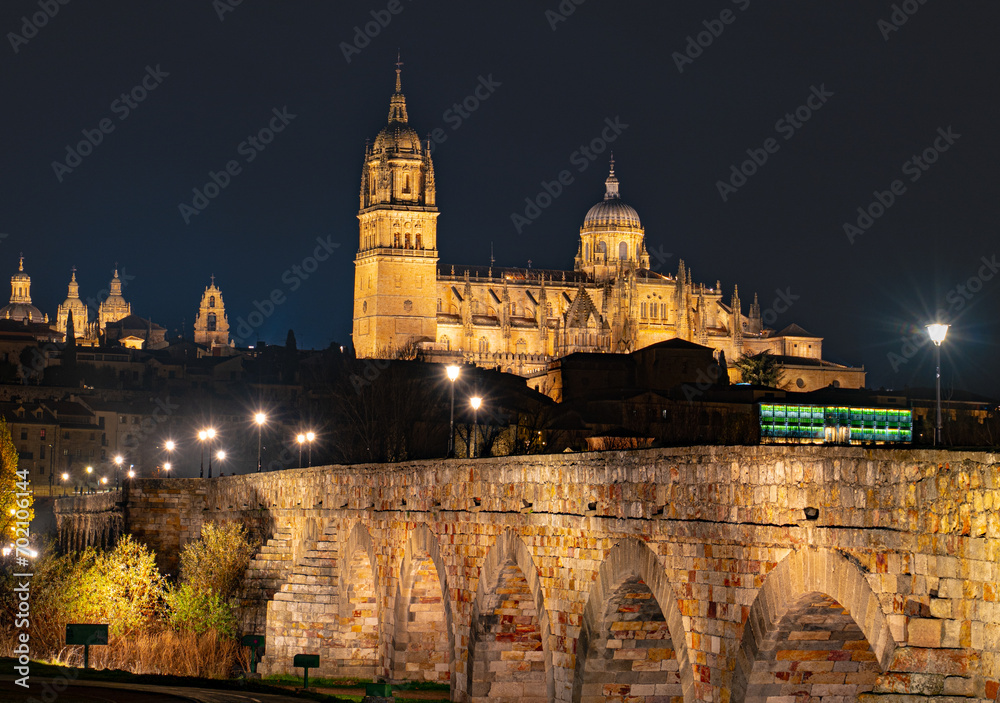Fototapeta premium Catedral y puente romano