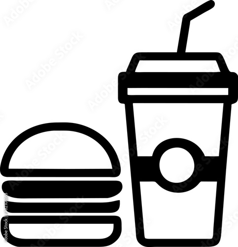 Hamburger and soft drink cup