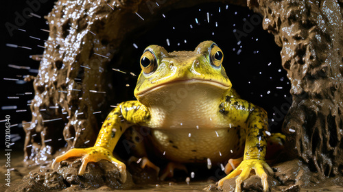 ranidaphobia: an in-depth, ultra-realistic depiction of the intense fear of frogs, capturing the anxiety, revulsion, and overwhelming distress caused by these amphibians - ai generated photo