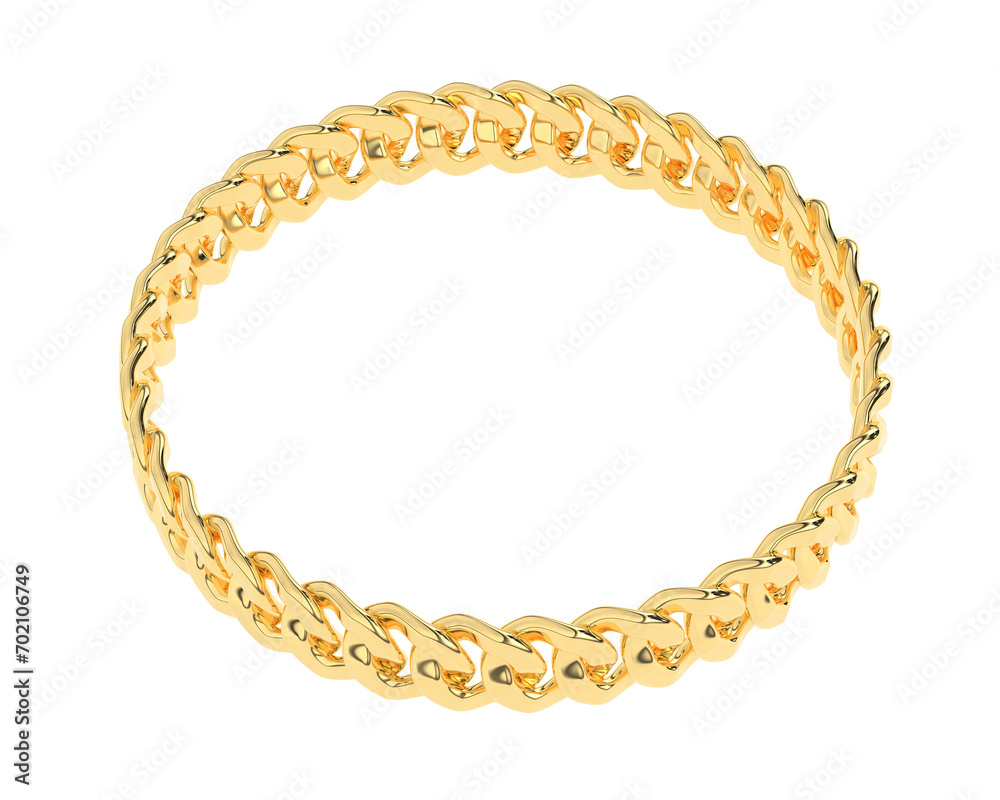Gold bracelet isolated on background. 3d rendering - illustration Gold bracelet isolated on background. 3d rendering - illustration
