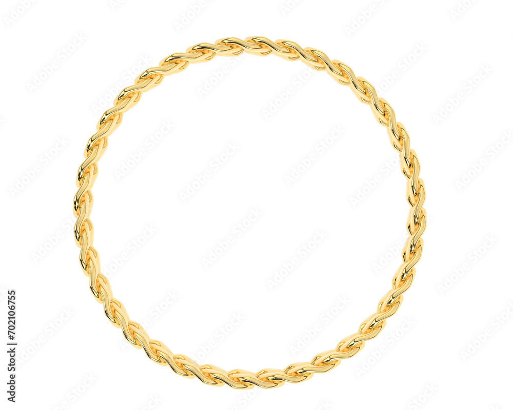 Gold bracelet isolated on background. 3d rendering - illustration Gold bracelet isolated on background. 3d rendering - illustration