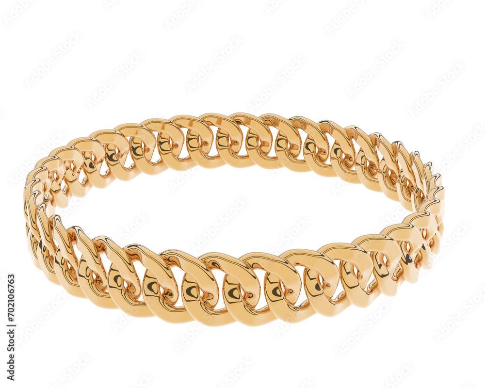 Obraz premium Gold bracelet isolated on background. 3d rendering - illustration