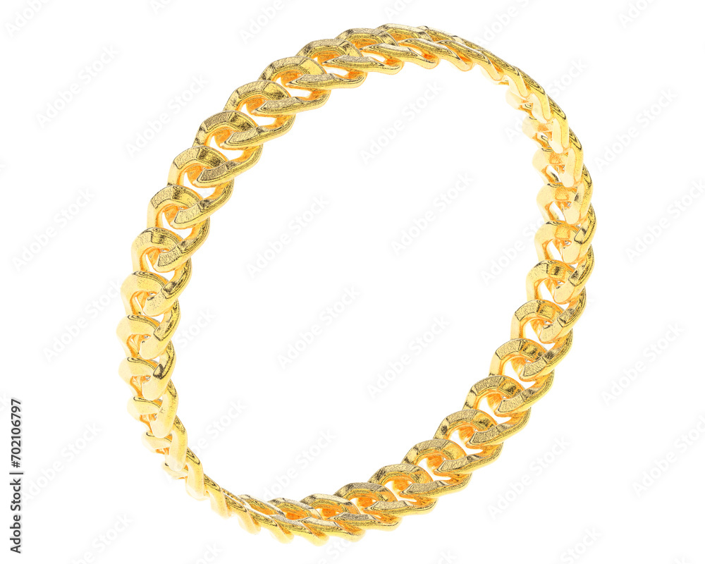Obraz premium Gold bracelet isolated on background. 3d rendering - illustration