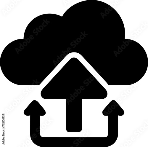 Upload vector icon, cloud storage symbol